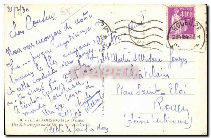 Postcard Modern Noirmoutier A beautiful echappee on lamer Wood of Chaize