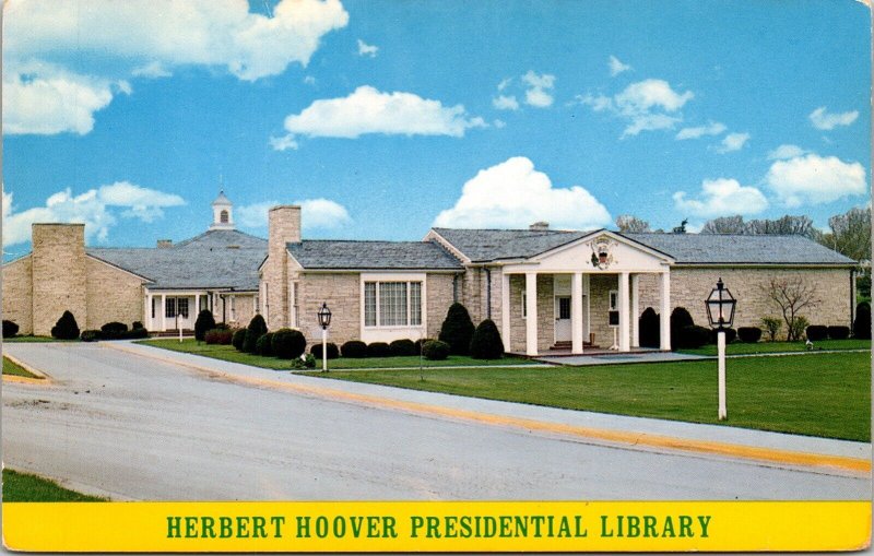 Herbert Hoover Presidential Library West Branch Iowa IA Postcard VTG UNP Vintage