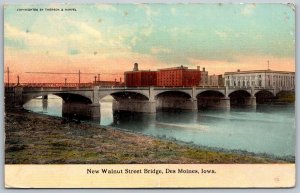 Des Moines Iowa 1912 Postcard New Walnut Street Bridge