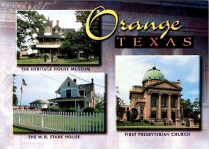 Orange, TX Texas  FIRST PRESBYTERIAN CHURCH~STARK HOUSE~MUSEUM  4X6 Postcard