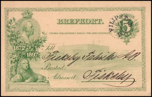 Sweden old Postal card - 1898 used