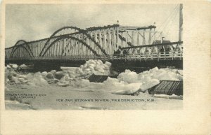 c1900 Ice Jam St.John's River Fredericton, New Brunswick Canada Vintage Postcard