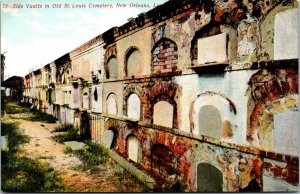 Vtg 1910s Side Vaults in Old St Louis Cemetery New Orleans Louisiana LA Postcard