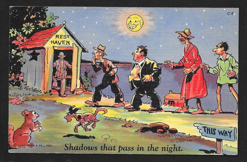 Shadows that Pass in the Night Toilet Humor unused c1940