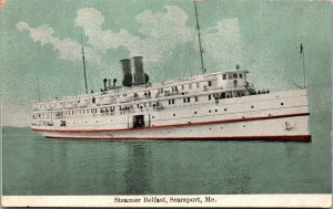 Vtg 1910s Steamer Belfast Eastern Steamship Lines Searsport Maine ME Postcard