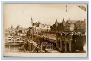 c1920's The Prison Museum And Waterfront Antwerp Belgium PPC Photo Postcard 