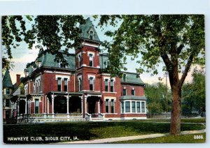 SIOUX CITY, IA Iowa ~ HAWKEYE CLUB 1908 Fraternal Bosselman Co. Postcard