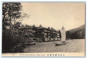 c1940's The Tea House Chuzenji Nikko Japan Sailboat Unposted Postcard