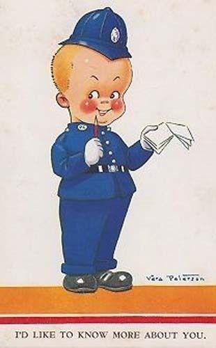 Vera Paterson Police Policeman Traffic Warden + Book Comic Hunour Postcard