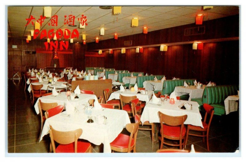 PIKESVILLE, Maryland MD ~ Interior PAGODA INN Oriental Restaurant 1960s Postcard 