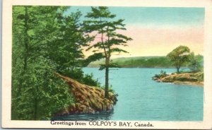 1940s Greetings from Colpoy's Colpoys Bay Ontario Canada Postcard