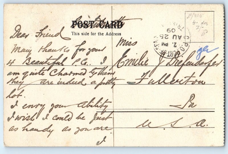 Port of Spain Trinidad and Tobago BWI Postcard Queen's Royal College 1909