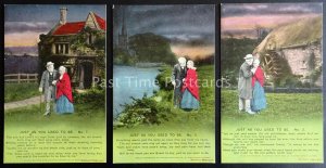 WW1 JUST AS YOU USED TO BE Bamforth Song Cards set of 3 No 4687 1/2/3