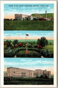 Views At Saint Mary's College Winona Minnesota MN Flower Landscapes Postcard