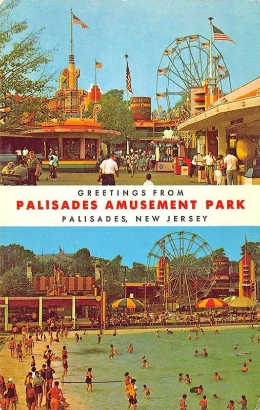 Palisades NJ Amusement Park Duo View Postcard