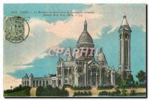 Old Postcard Paris Basilica of Sacre Coeur in Montmartre ended