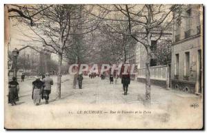 Old Postcard Le Bourget Flanders Street and Post Office