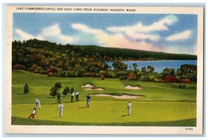 c1940 Lake Cobbosseecontee Golf Links Highway Augusta Maine ME Unposted Postcard