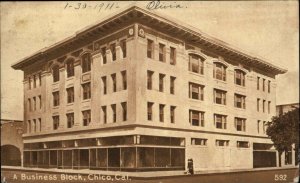 Chico California CA Business Block Street Scene c1910 Vintage Postcard