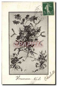 Old Postcard Fantasy Christmas Holly