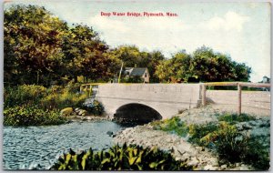 1918 Deep Water Bridge Plymouth Massachusetts MA Landscape Posted Postcard