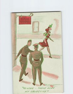 Postcard So Long - There Goes My Objective with Lovers Soldiers Art Print