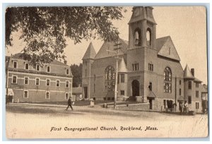 1911 First Congregational Church Rockland Massachusetts MA Posted Postcard