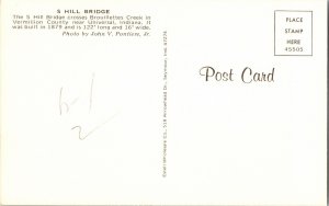 S Hill Bridge Brouillettes Creek Vermillion County Universal Indiana Postcard 