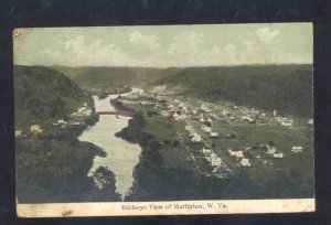 MARLINTON WEST VIRGINIA BIRDSEYE VIEW VINTAGE POSTCARD