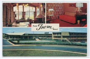 Park Towson Motel Baltimore Beltway Towson Maryland postcard