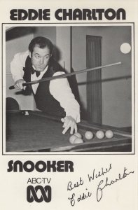 Eddie Charlton Vintage 1970s TV Hand Signed Snooker Photo