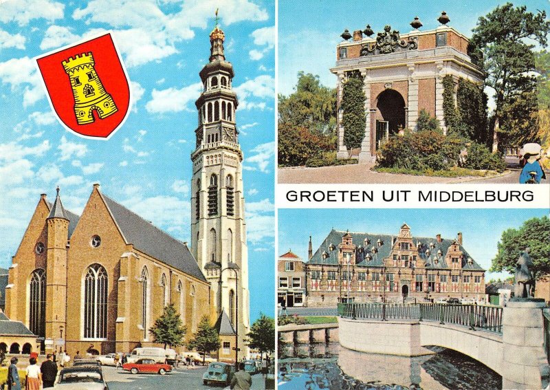 B109086 Groeten uit Middelburg Church ,Eglise Bridge Castle Chateau Arch