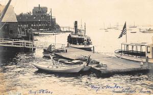 Marblehead MA Ferry and Harbor Boats in 1906 RPPC
