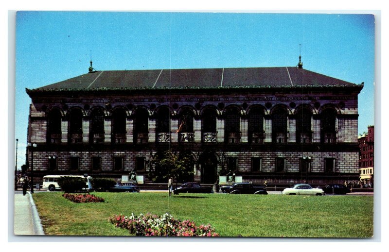 Postcard Public Library, Copley Square, Boston Mass chrome MA1