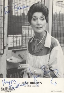 June Brown Dot Cotton Eastenders RARE Hand Signed Cast Card