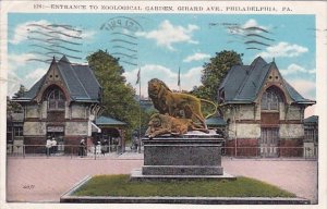 Entrance To Zoological Garden Girard Avenue Philadelphia Pennsylvaina 1933