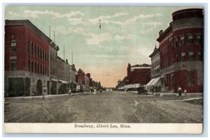 c1910 Broadway Exterior Building Albert Lea Minnesota Vintage Antique Postcard