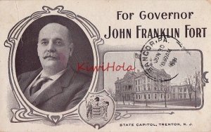 Postcard For Governor John Franklin Fort State Capitol Trenton NJ