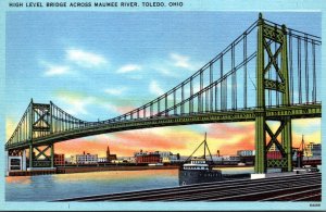 Ohio Toledo High Level Bridge Across Maumee River