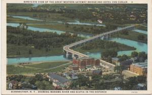 View of The Great Western Gateway Bridge and Hotel Van Curler, SCHENECTADY, NY,