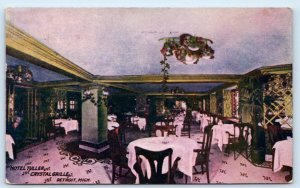 DETROIT, MI Michigan ~ Hotel Tuller CRYSTAL GRILLE Roadside 1909 Postcard