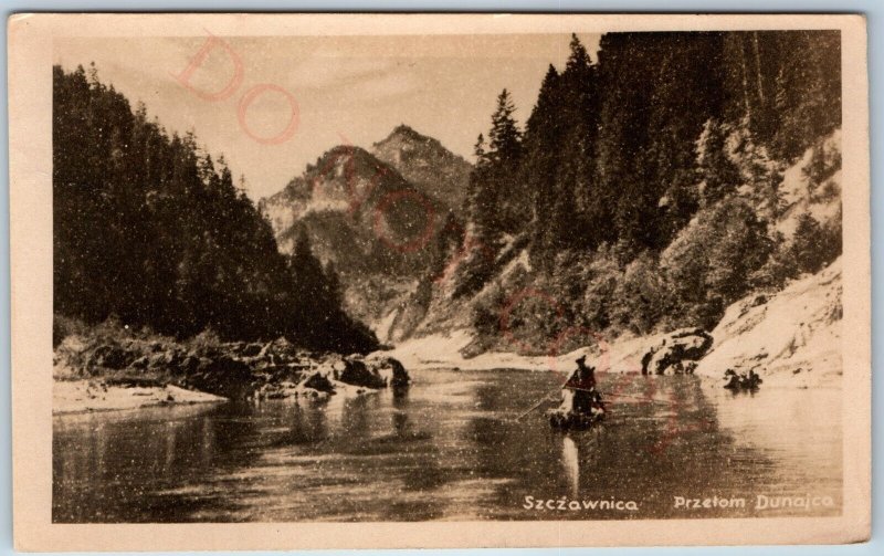 c1900s Poland RPPC Dunajec River Gorge Przełom Dunajca Real Photo Szczawnica A75