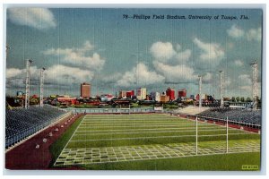 Tampa Florida FL Postcard Phillips Field Stadium University 1940 Vintage Antique