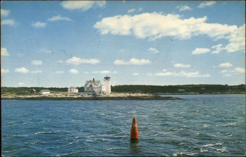 Southport ME Hendricks Head Lighthouse c1950s Postcard