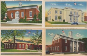 United States Post Office NC Texas 4x Old Linen USA Postcard s