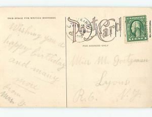 Pre-Linen signed GOOD WISHES FOR BIRTHDAY - YOUNG BOY SHOWN HJ4369