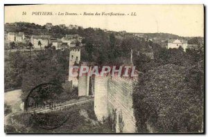 Old Postcard Poitiers Moat Remains of Fortifcations