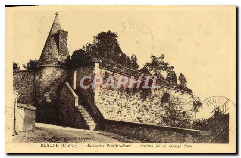 Old Postcard Beaune Old Fortijications Bastion of the great tower