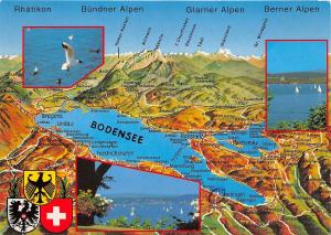 B62581 map carte geographique Bodensee Lake Constance  germany