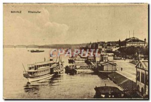 Old Postcard Mainz Rheinufer Charter